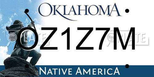 OZ1Z7M Oklahoma License Plate