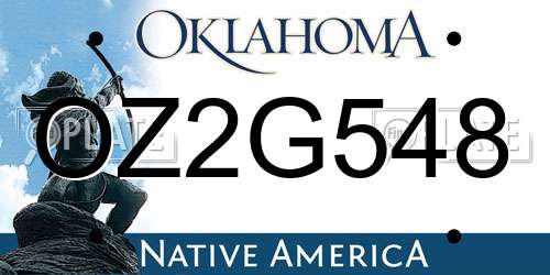 OZ2G548 Oklahoma License Plate