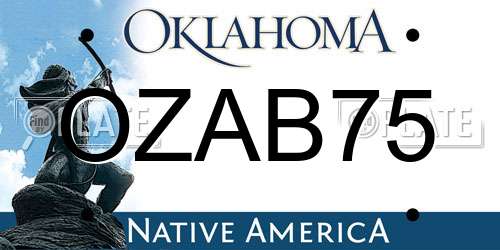 OZAB75 Oklahoma License Plate
