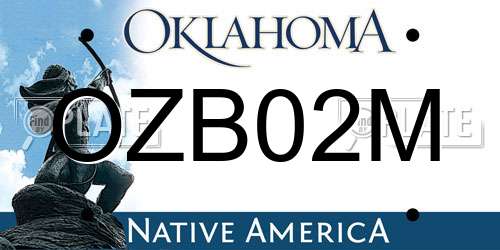 OZB02M Oklahoma License Plate