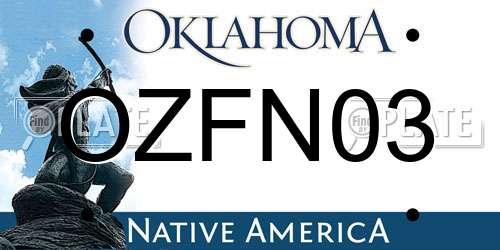 OZFN03 Oklahoma License Plate