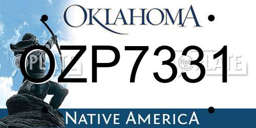 OZP7331 Oklahoma License Plate