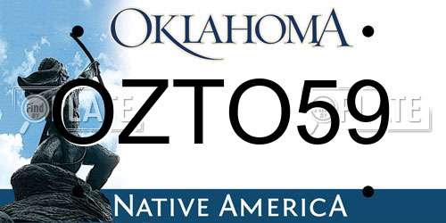 OZTO59 Oklahoma License Plate