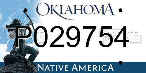 P029754 Oklahoma License Plate
