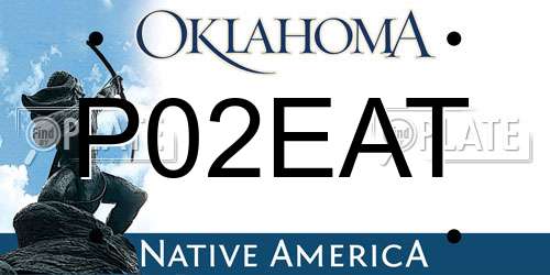 P02EAT Oklahoma License Plate