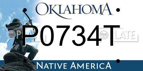 P0734T Oklahoma License Plate