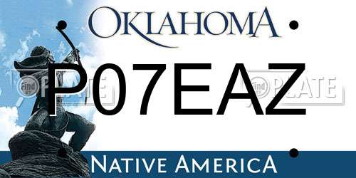 P07EAZ Oklahoma License Plate