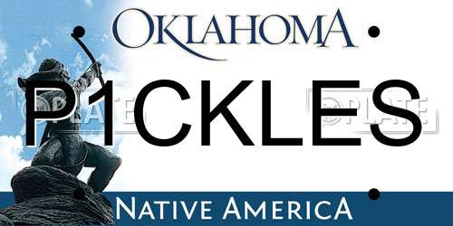 P1CKLES Oklahoma License Plate