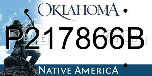 P217866B Oklahoma License Plate