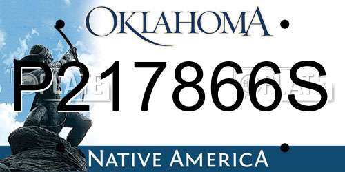 P217866S Oklahoma License Plate