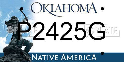 P2425G Oklahoma License Plate