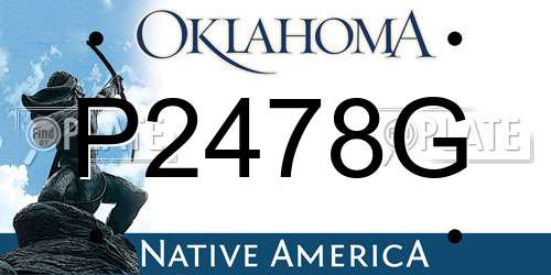 P2478G Oklahoma License Plate