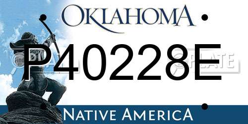 P40228E Oklahoma License Plate