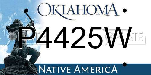 P4425W Oklahoma License Plate