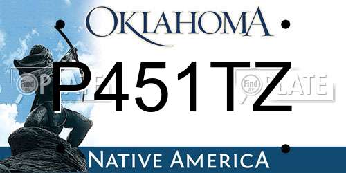 P451TZ Oklahoma License Plate