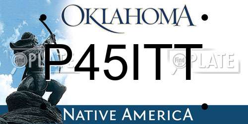 P45ITT Oklahoma License Plate