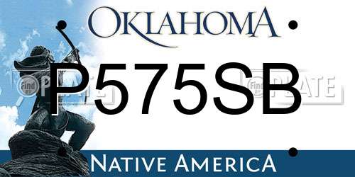 P575SB Oklahoma License Plate