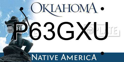 P63GXU Oklahoma License Plate