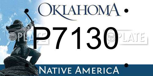 P7130 Oklahoma License Plate