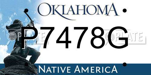 P7478G Oklahoma License Plate