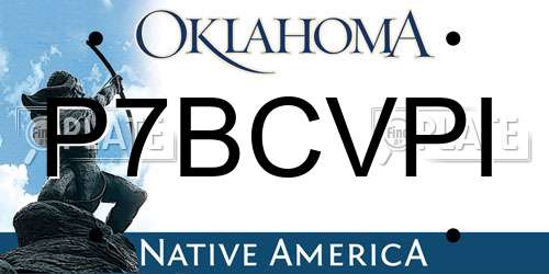 P7BCVPI Oklahoma License Plate