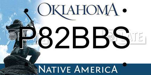 P82BBS Oklahoma License Plate