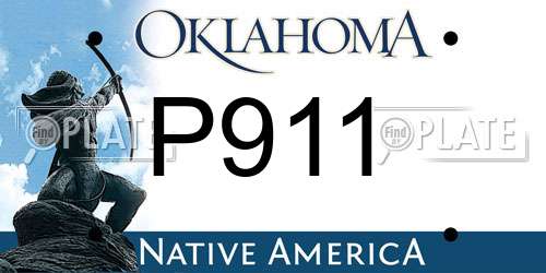 P911 Oklahoma License Plate