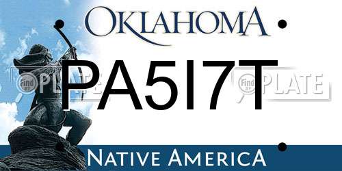 PA5I7T Oklahoma License Plate
