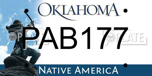 PAB177 Oklahoma License Plate