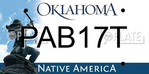 PAB17T Oklahoma License Plate