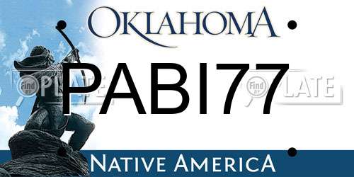 PABI77 Oklahoma License Plate