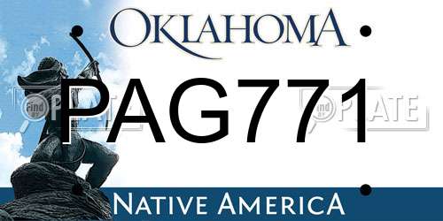 PAG771 Oklahoma License Plate