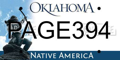 PAGE394 Oklahoma License Plate