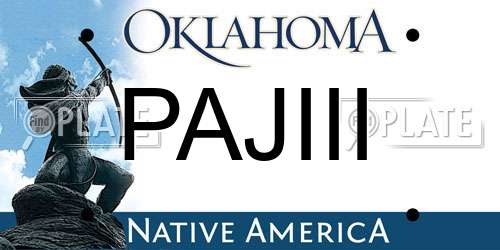 PAJIII Oklahoma License Plate