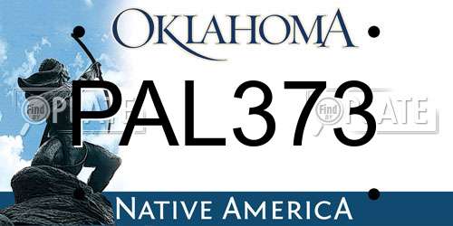 PAL373 Oklahoma License Plate