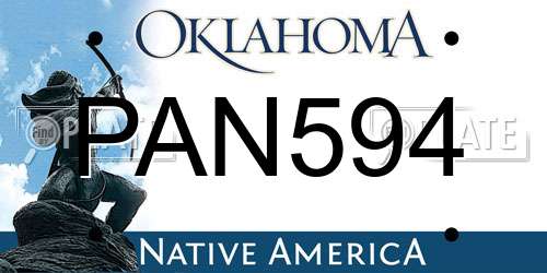 PAN594 Oklahoma License Plate