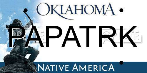 PAPATRK Oklahoma License Plate