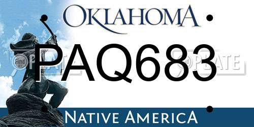 PAQ683 Oklahoma License Plate