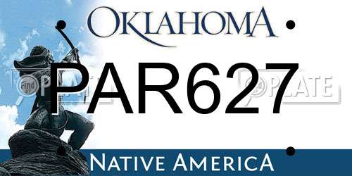 PAR627 Oklahoma License Plate
