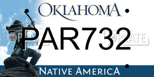 PAR732 Oklahoma License Plate
