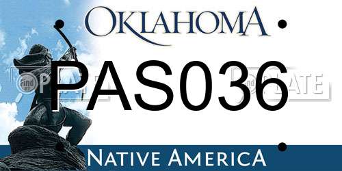 PAS036 Oklahoma License Plate