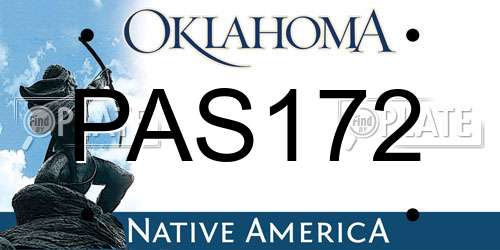 PAS172 Oklahoma License Plate