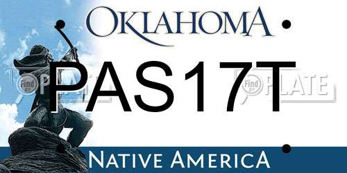 PAS17T Oklahoma License Plate