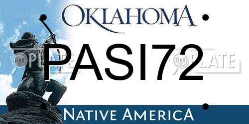 PASI72 Oklahoma License Plate