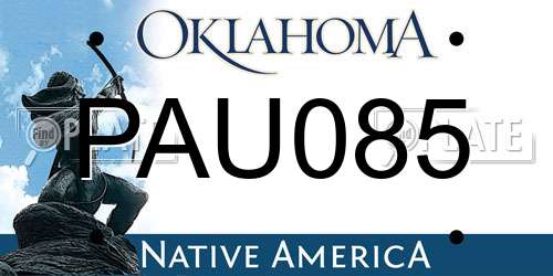 PAU085 Oklahoma License Plate