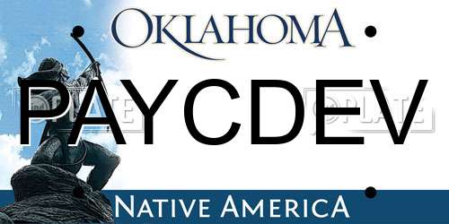 PAYCDEV Oklahoma License Plate