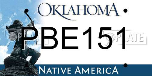 PBE151 Oklahoma License Plate