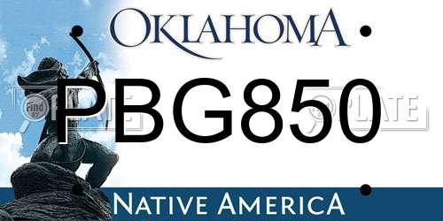 PBG850 Oklahoma License Plate