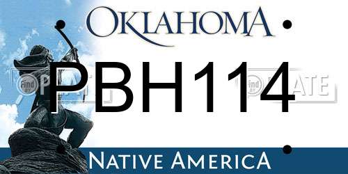 PBH114 Oklahoma License Plate