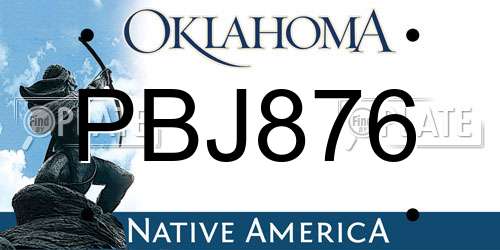 PBJ876 Oklahoma License Plate